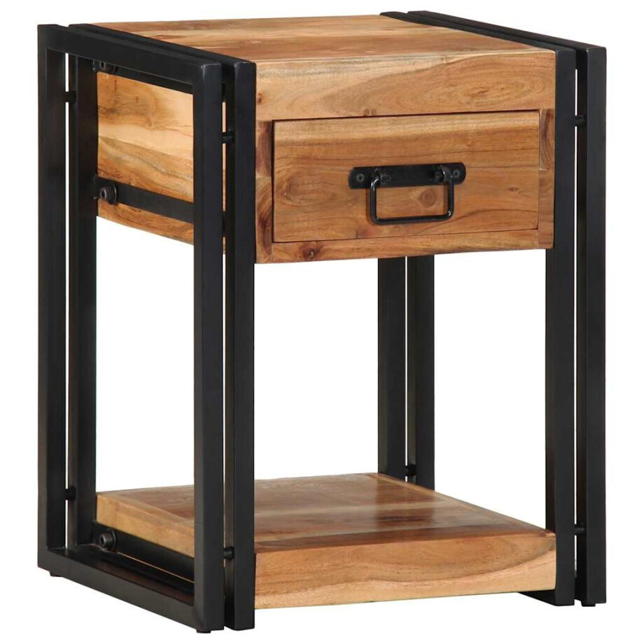 vidaXL Nachtkastje 2 pcs Bruin 40 x 35 x 50 cm Massief Acaciahout afbeelding 1