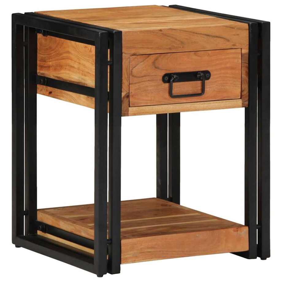 vidaXL Nachtkastje 2 pcs Bruin 40 x 40 x 50 cm Massief Acaciahout afbeelding 1