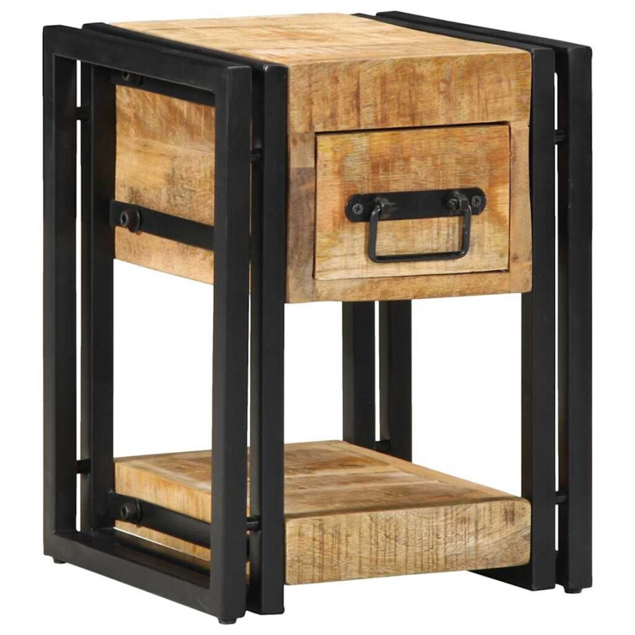 vidaXL Nachtkastje 2 pcs Bruin 30 x 30 x 40 cm Massief Mango Hout afbeelding 1