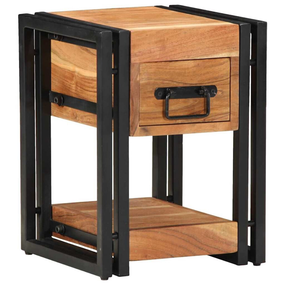 vidaXL Nachtkastje 2 pcs Bruin 30 x 30 x 40 cm Massief Acaciahout afbeelding 1