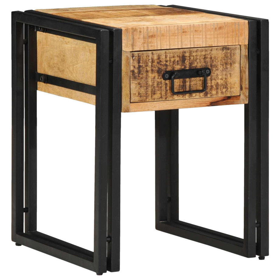 vidaXL Bijzettafel Bruin en zwart 40 x 40 x 50 cm Massief Mango Hout vidaXL Bijzettafel Bruin en zwart 40 x 40 x 50 cm Massief Mango Hout afbeelding 1