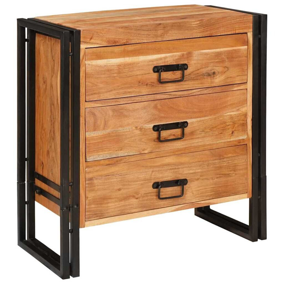 vidaXL Dressoir met lade Bruin 66 x 33 x 70 cm Massief acaciahout afbeelding 1