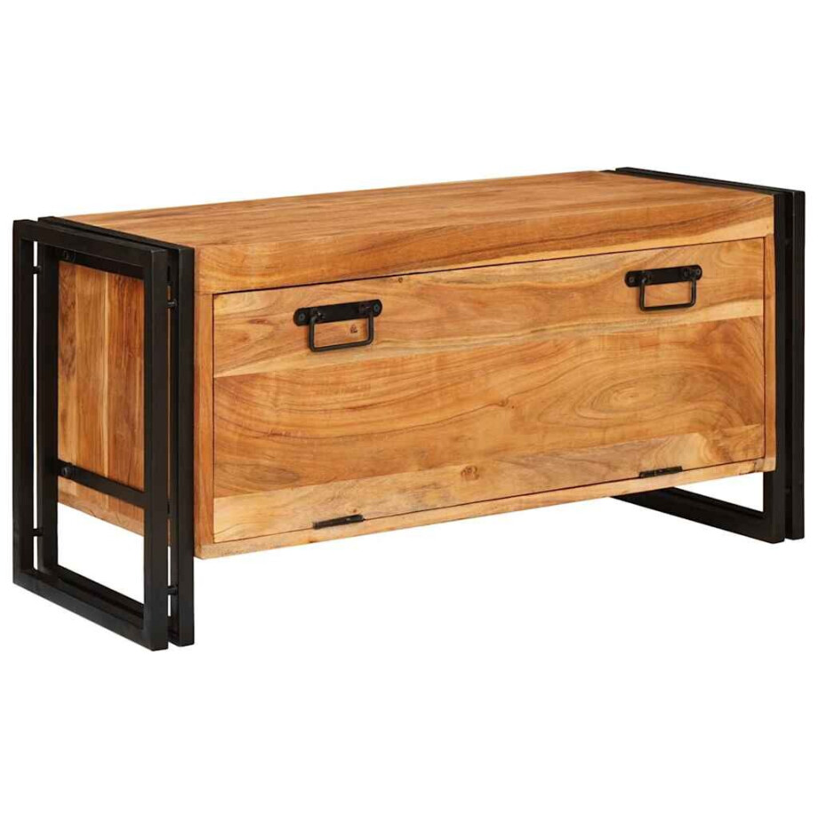 vidaXL Schoenenkast met plank Bruin 90 x 38 x 45 cm Massief acaciahout vidaXL Schoenenkast met plank Bruin 90 x 38 x 45 cm Massief acaciahout afbeelding 1