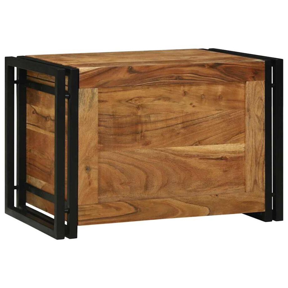 vidaXL Opbergbox Bruin en zwart 60 x 40 x 41 cm Massief Acaciahout vidaXL Opbergbox Bruin en zwart 60 x 40 x 41 cm Massief Acaciahout afbeelding 1