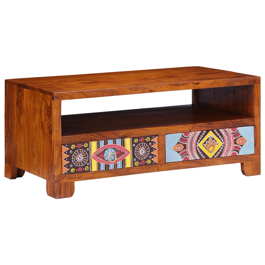 vidaXL Salontafel 90x50x40 cm massief acaciahout afbeelding 1