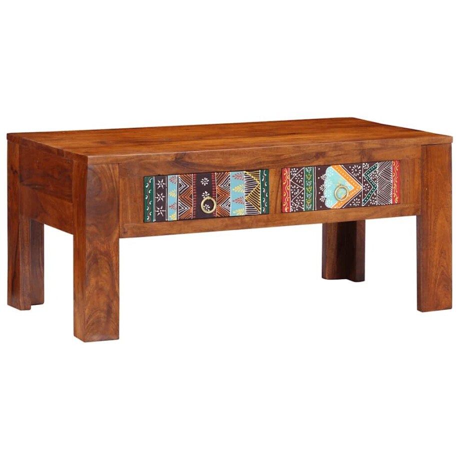 vidaXL Salontafel 90x50x40 cm massief acaciahout afbeelding 1