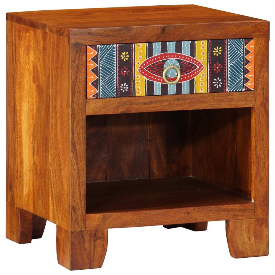 vidaXL Nachtkastje 40x35x45 cm massief acaciahout afbeelding 1