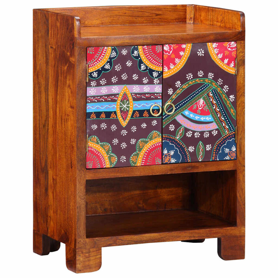 vidaXL Schoenenkast met plank Bruin 55 x 35 x 75 cm Massief Acaciahout afbeelding 1