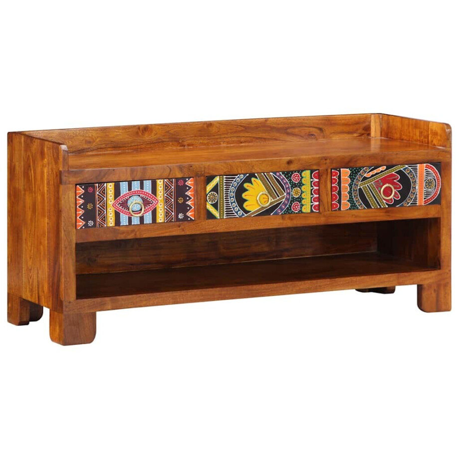vidaXL Schoenenbank Honingbruin 100 x 35 x 45 cm Massief Acaciahout vidaXL Schoenenbank Honingbruin 100 x 35 x 45 cm Massief Acaciahout afbeelding 1