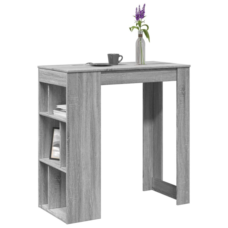 vidaXL Bartafel met rekken 102x50x103,5 cm bewerkt hout grijs sonoma afbeelding 1