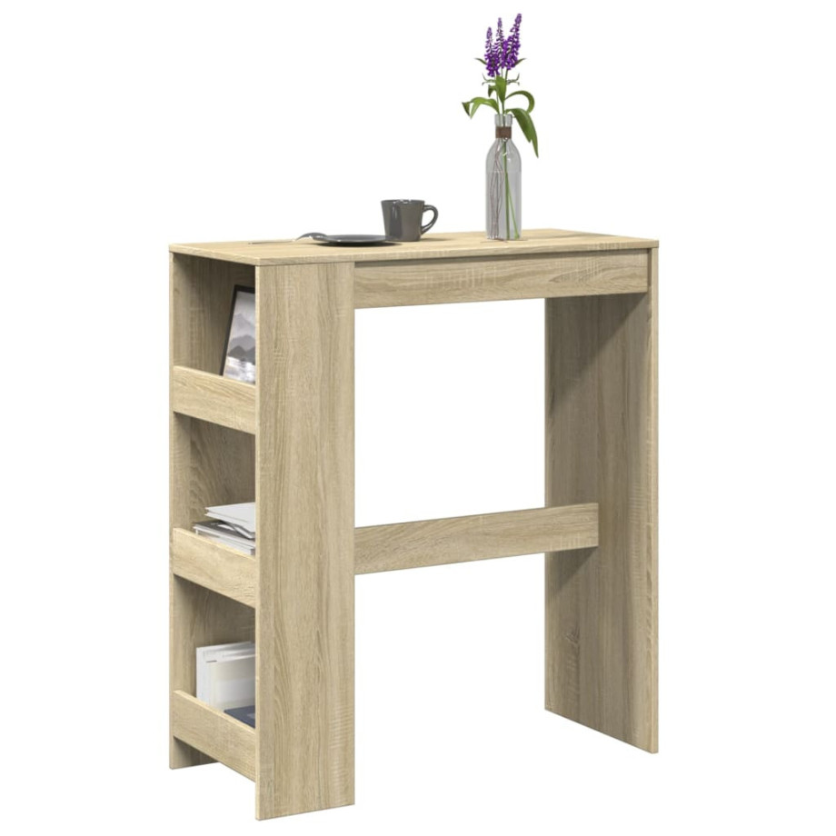 vidaXL Bartafel met rekken 90x40x103,5 cm hout sonoma eikenkleur afbeelding 1