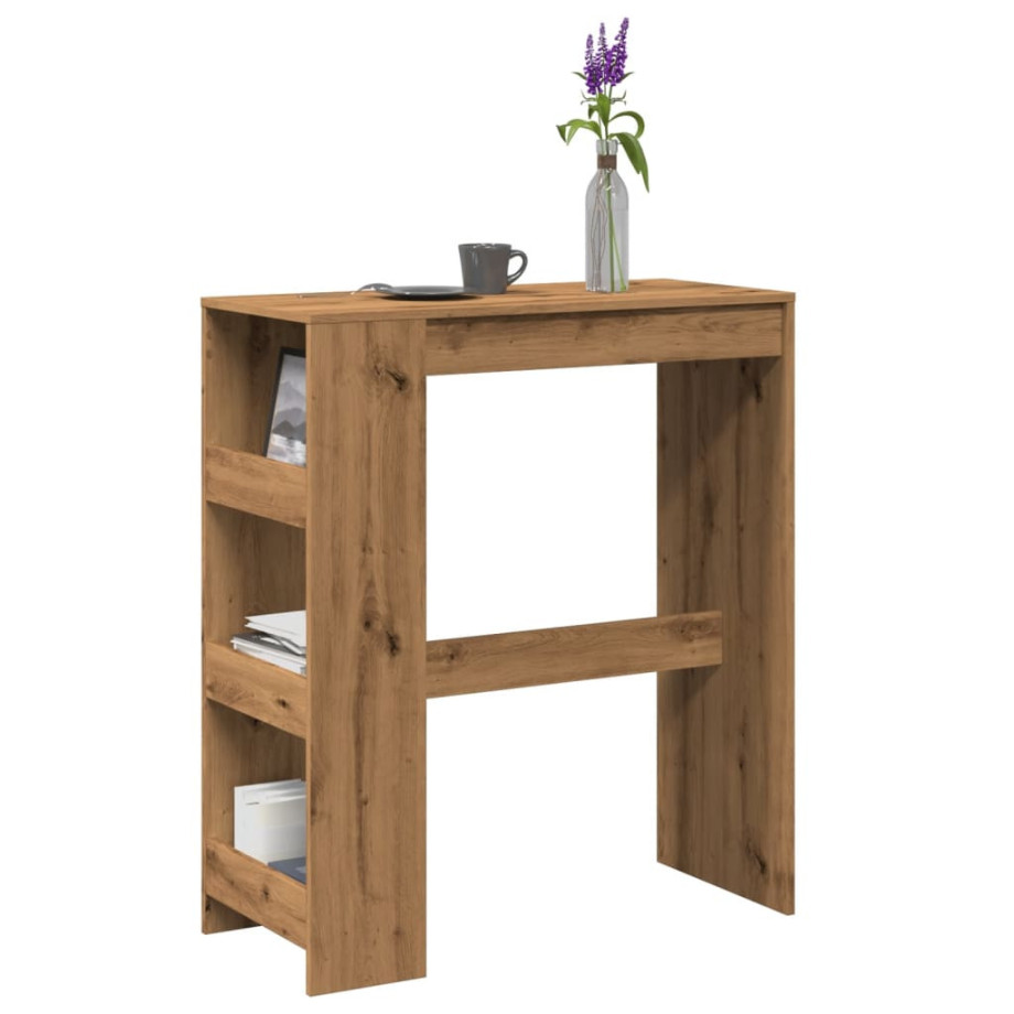 vidaXL Bartafel met rekken 90x40x103,5 cm hout artisanaal eikenkleurig afbeelding 1
