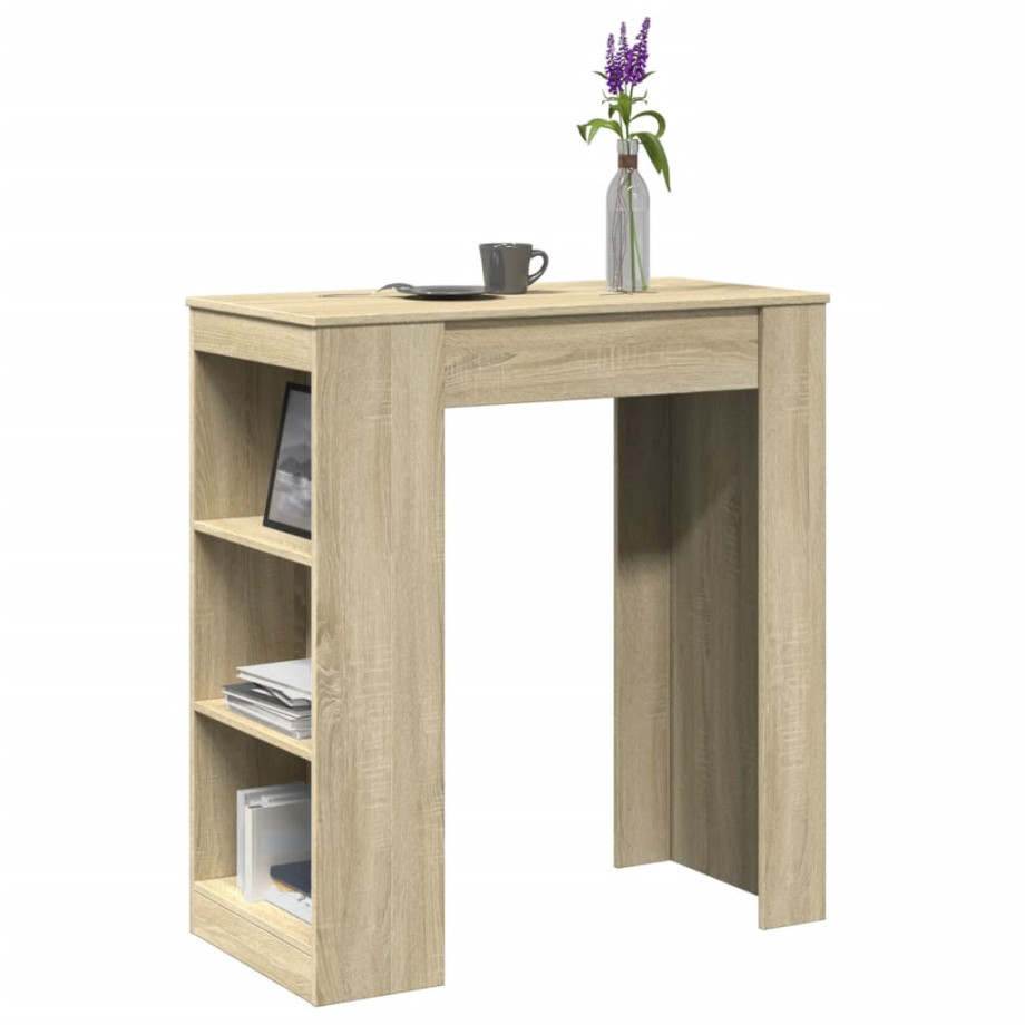 vidaXL Bartafel met rekken 95x47x103,5 cm hout sonoma eikenkleur afbeelding 1