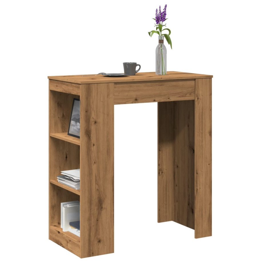 vidaXL Bartafel met rekken 95x47x103,5 cm hout artisanaal eikenkleur afbeelding 1