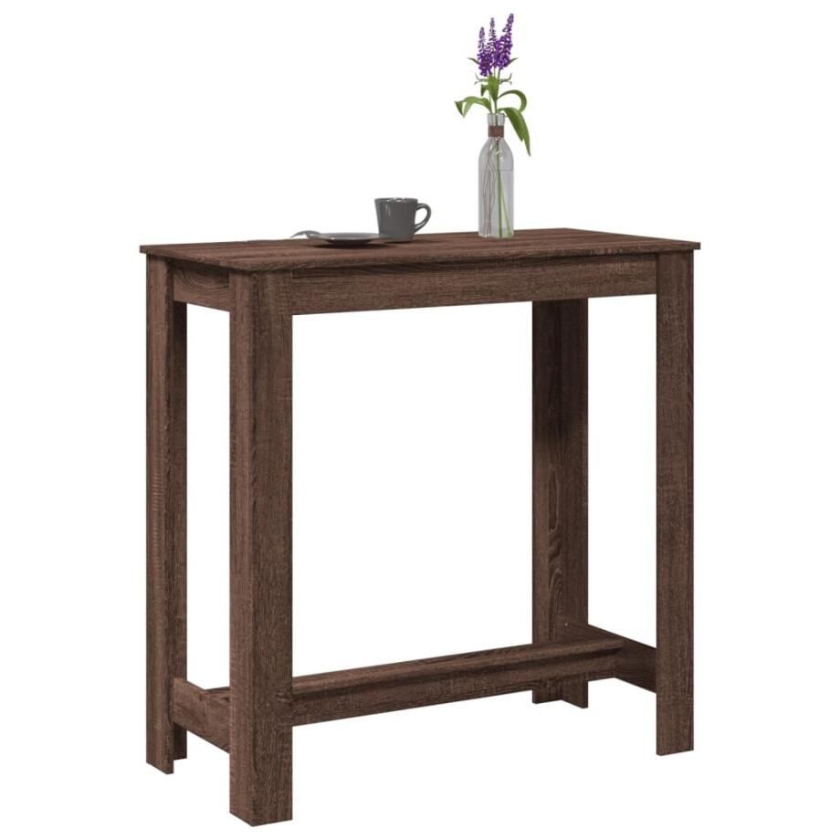 vidaXL Bartafel 102x50x103,5 cm bewerkt hout bruin eikenkleurig afbeelding 1