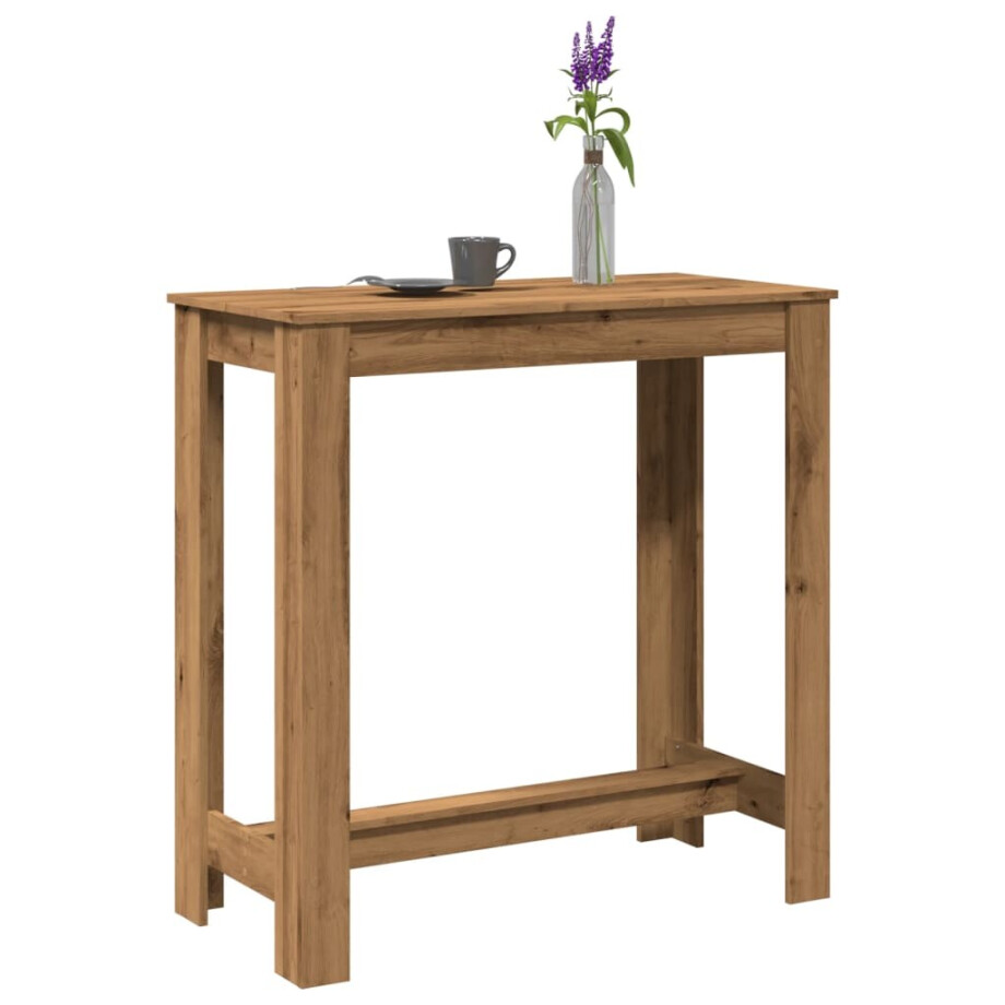 vidaXL Bartafel 102x50x103,5 cm bewerkt hout artisanaal eikenkleurig afbeelding 1