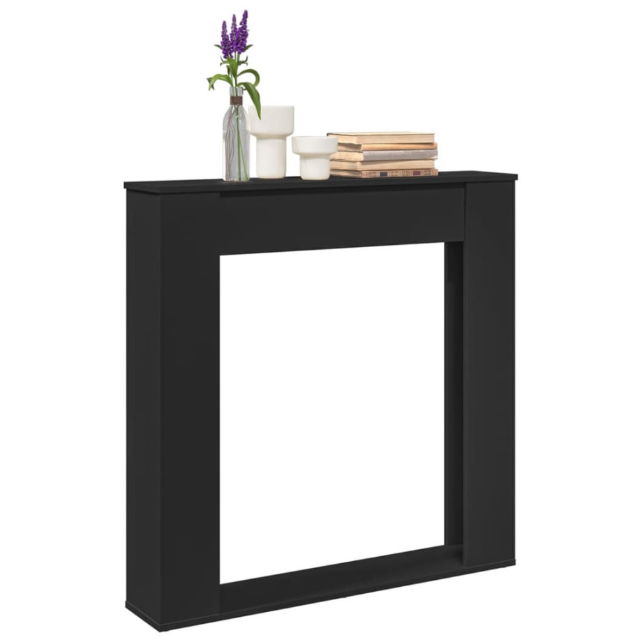 vidaXL Haardombouw 100x20x100 cm bewerkt hout zwart afbeelding 1