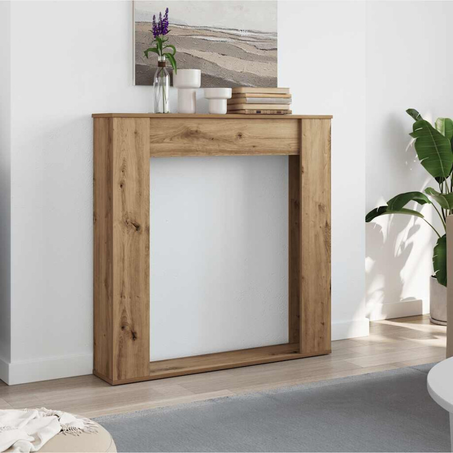 vidaXL Haardombouw 100x20x100 cm bewerkt hout artisanaal eikenkleurig afbeelding 1