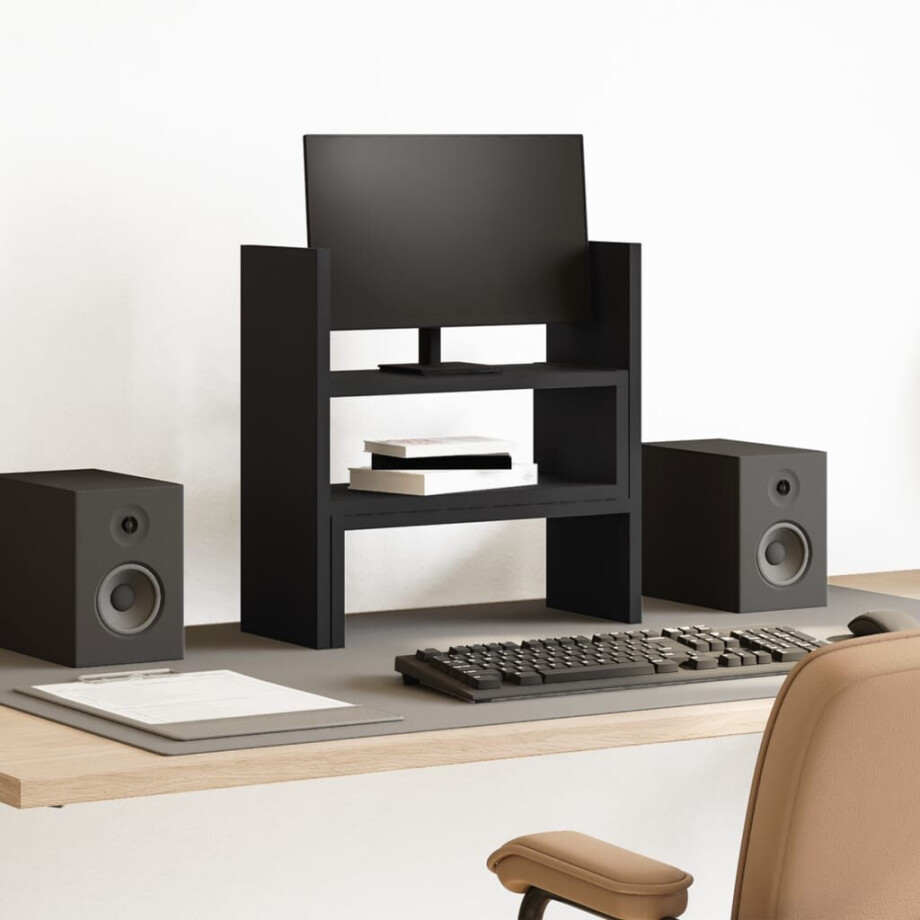 vidaXL Bureau organiser 40x17x41 cm bewerkt hout zwart vidaXL Bureau organiser 40x17x41 cm bewerkt hout zwart afbeelding 1