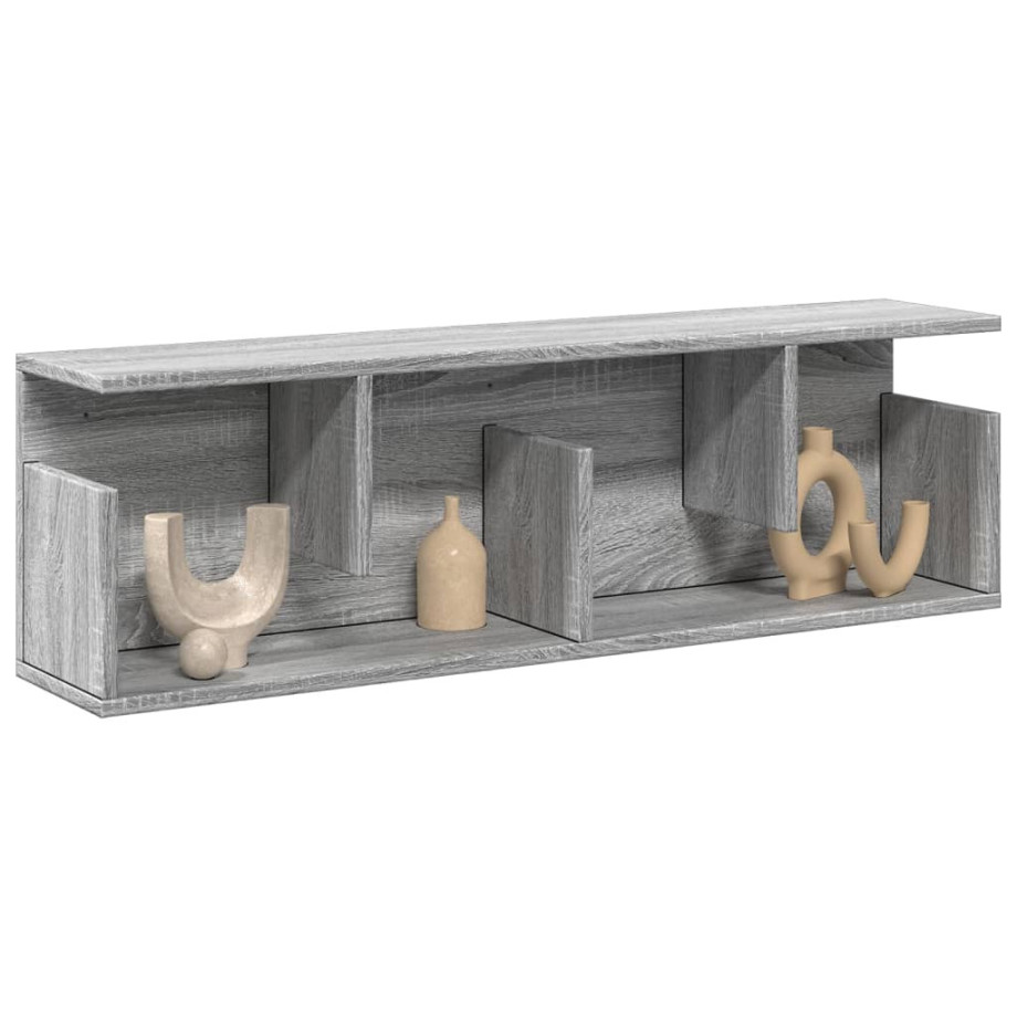 vidaXL Wandkast 100x20x30 cm bewerkt hout grijs sonoma eikenkleurig afbeelding 1