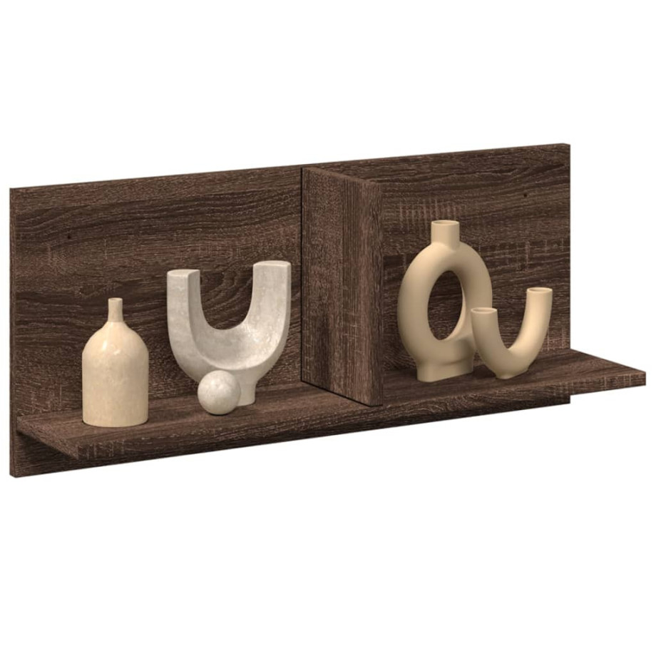 vidaXL Wandkast 70x16,5x30 cm bewerkt hout bruin eikenkleur vidaXL Wandkast 70x16,5x30 cm bewerkt hout bruin eikenkleur afbeelding 1