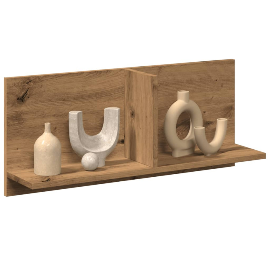 vidaXL Wandkast 70x16,5x30 cm bewerkt hout artinsanaal eikenkleurig afbeelding 1