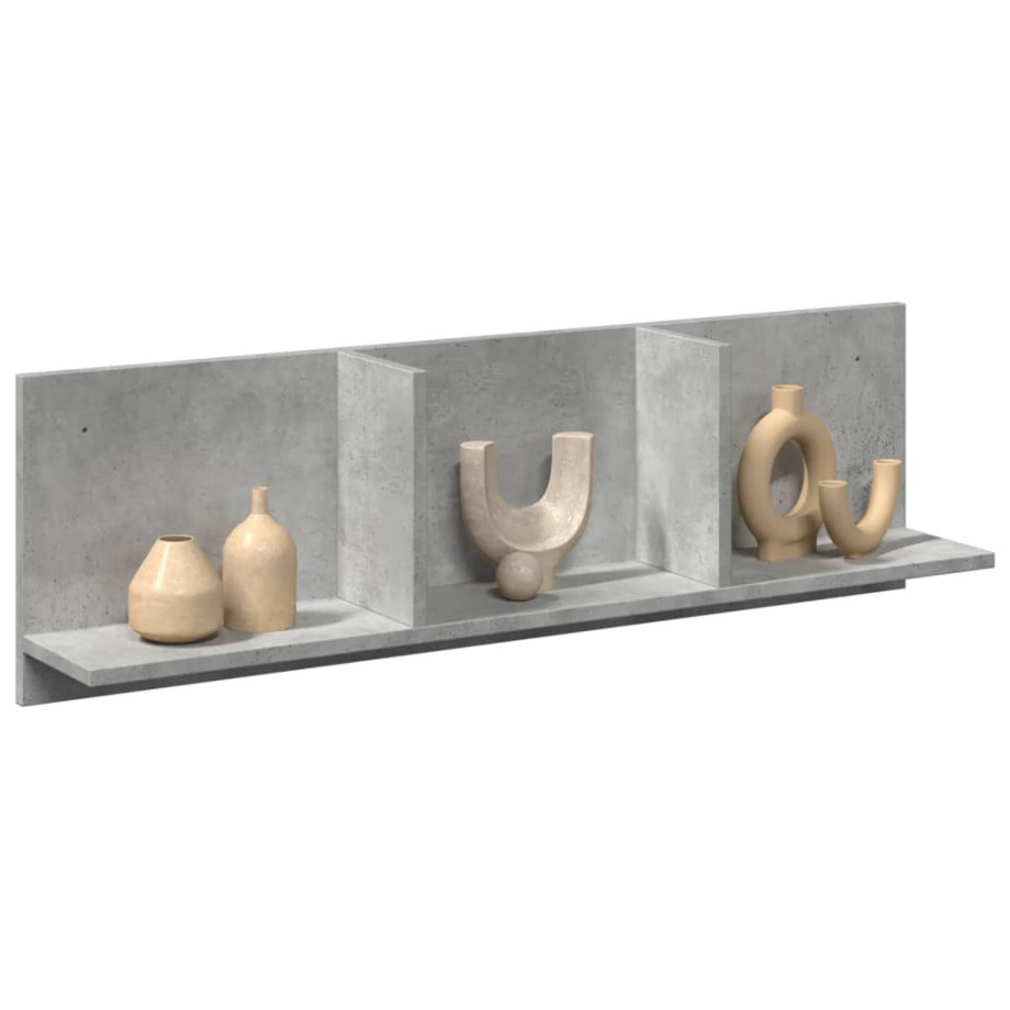 vidaXL Wandkast 100x16,5x30 cm bewerkt hout betongrijs vidaXL Wandkast 100x16,5x30 cm bewerkt hout betongrijs afbeelding 1