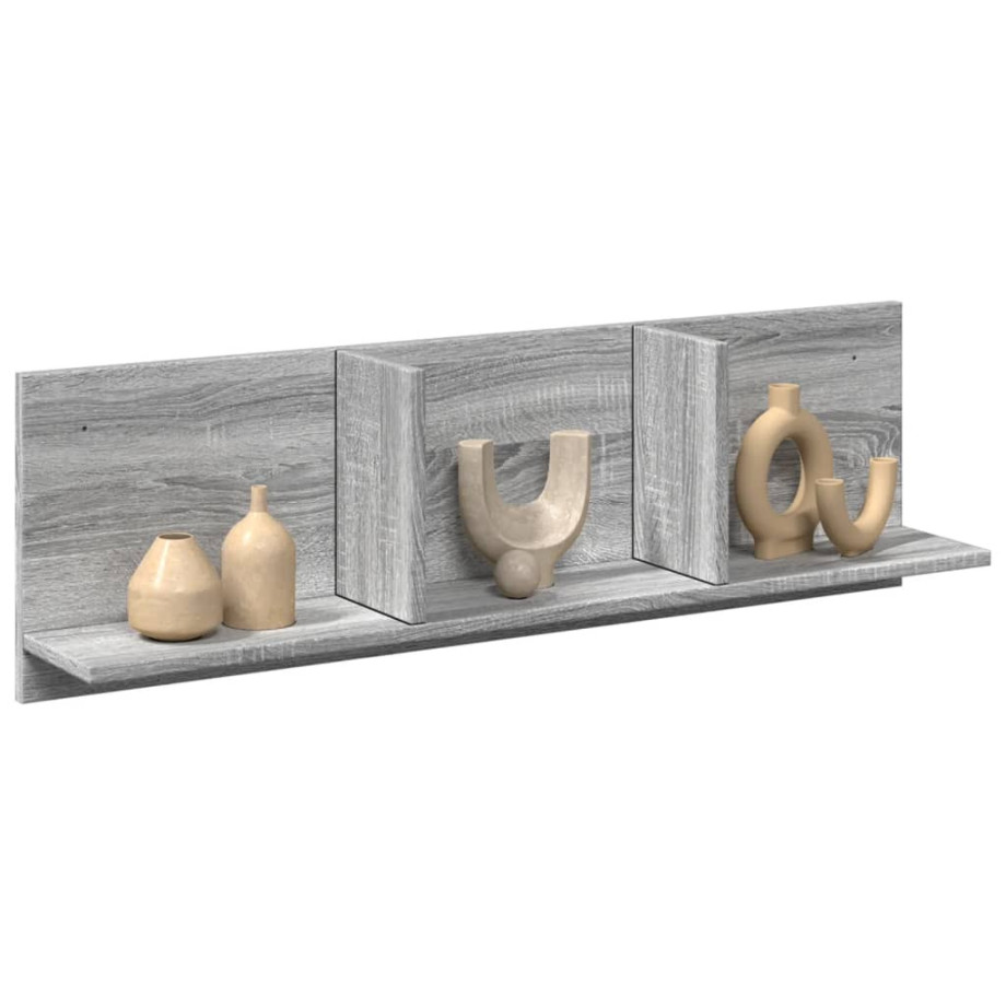 vidaXL Wandkast 100x16,5x30 cm bewerkt hout grijs sonoma eikenkleurig afbeelding 1