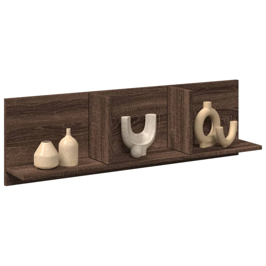vidaXL Wandkast 100x16,5x30 cm bewerkt hout bruin eikenkleur vidaXL Wandkast 100x16,5x30 cm bewerkt hout bruin eikenkleur afbeelding 1