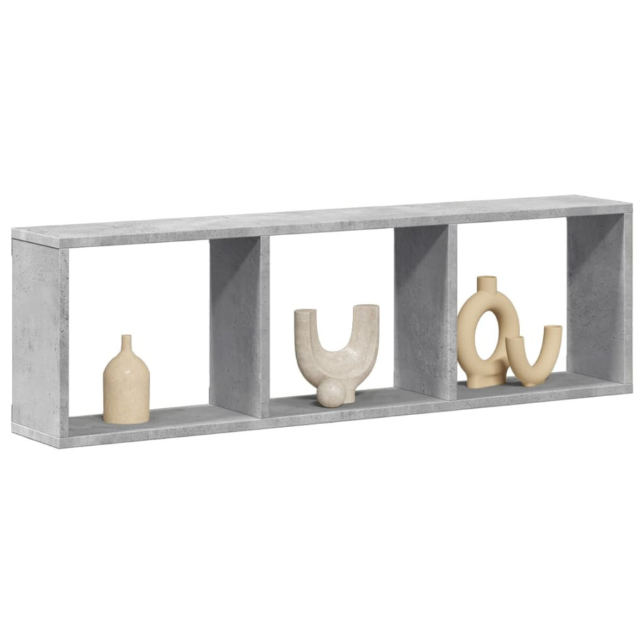 vidaXL Wandkast 100x16x30 cm bewerkt hout betongrijs vidaXL Wandkast 100x16x30 cm bewerkt hout betongrijs afbeelding 1