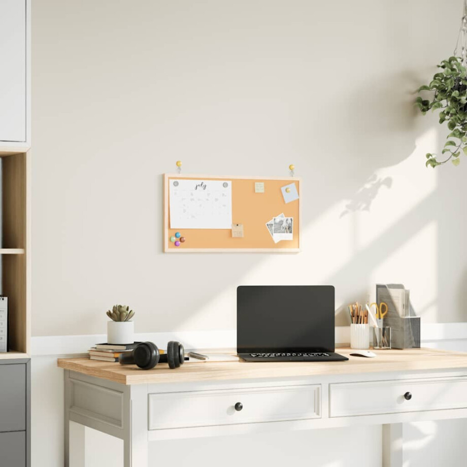vidaXL Bord in kurk met massief grenenhouten frame 60x30 cm afbeelding 