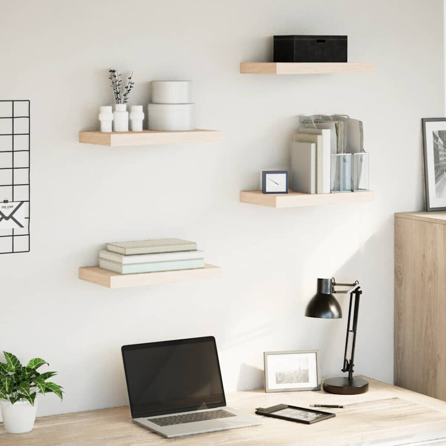 vidaXL Wandschapppen 4 st 40x23,5x4 cm bewerkt hout afbeelding 1