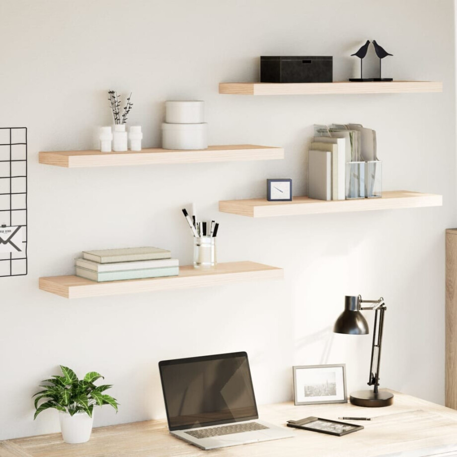 vidaXL Wandschapppen 4 st 80x23,5x4 cm bewerkt hout afbeelding 1