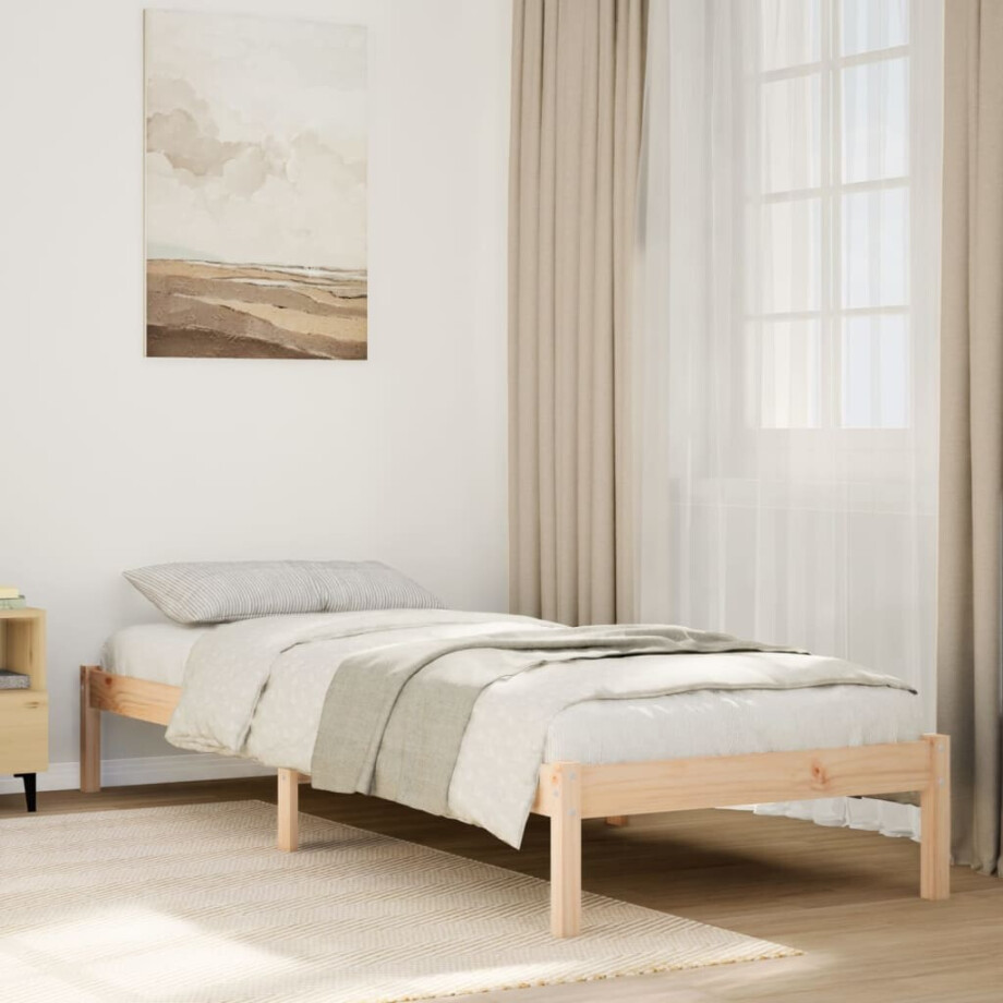 vidaXL Bedframe extra lang zonder matras massief grenenhout 80x210 cm afbeelding 1