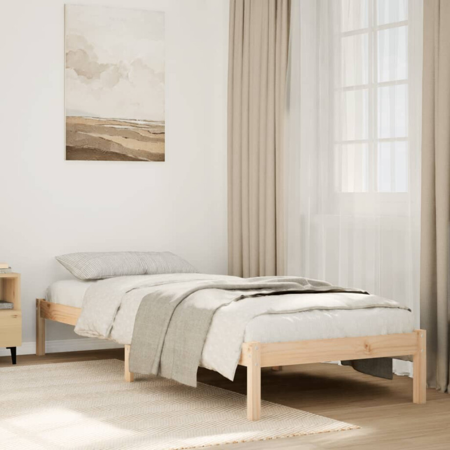 vidaXL Bedframe extra lang zonder matras massief grenenhout 100x210 cm afbeelding 1