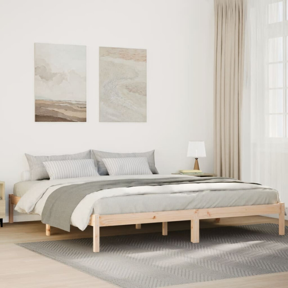 vidaXL Bedframe extra lang zonder matras massief grenenhout 180x210 cm afbeelding 1