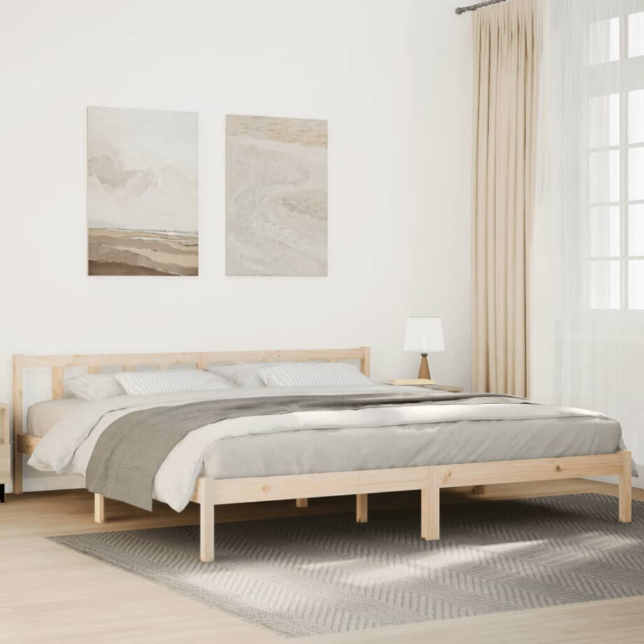 vidaXL Bedframe extra lang zonder matras massief grenenhout 200x210 cm afbeelding 1