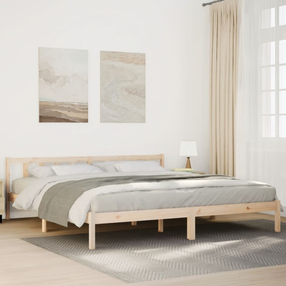 vidaXL Bedframe extra lang zonder matras massief grenenhout 180x220 cm afbeelding 1