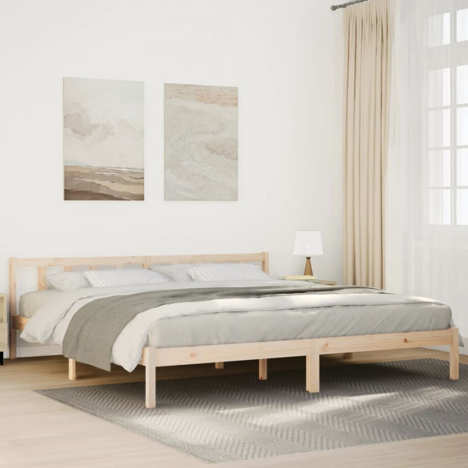 vidaXL Bedframe extra lang zonder matras massief grenenhout 200x220 cm afbeelding 1