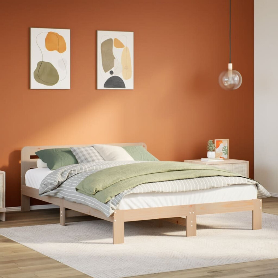 vidaXL Bedframe zonder matras massief grenenhout 120x200 cm vidaXL Bedframe zonder matras massief grenenhout 120x200 cm afbeelding 1
