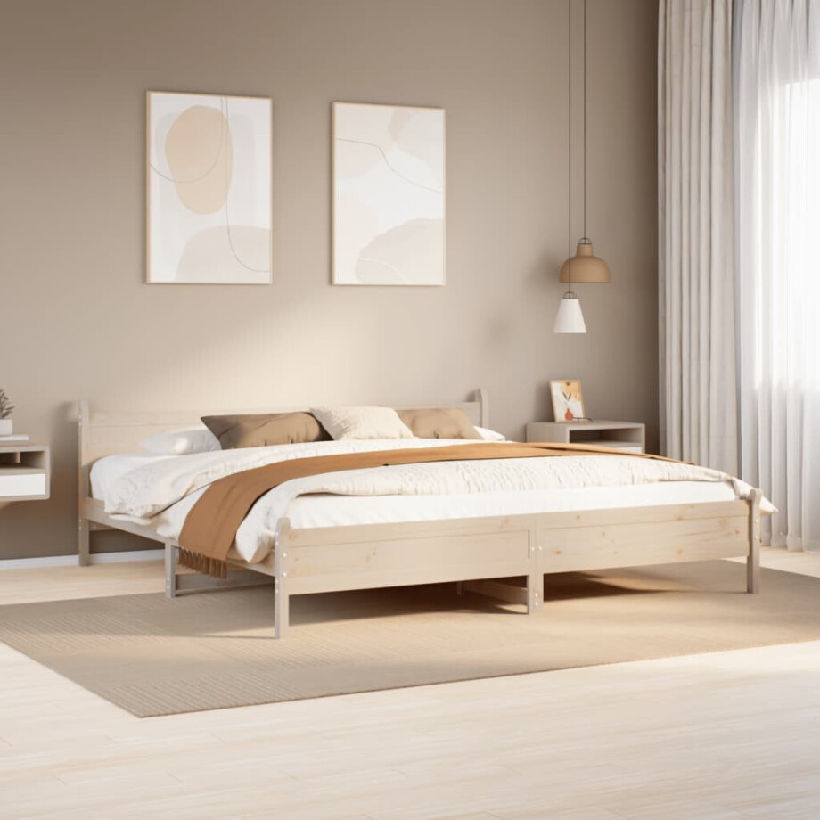 vidaXL Bedframe zonder matras massief grenenhout 180x200 cm afbeelding 1
