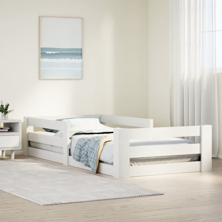 vidaXL Bedframe zonder matras massief grenenhout wit 80x200 cm vidaXL Bedframe zonder matras massief grenenhout wit 80x200 cm afbeelding 1