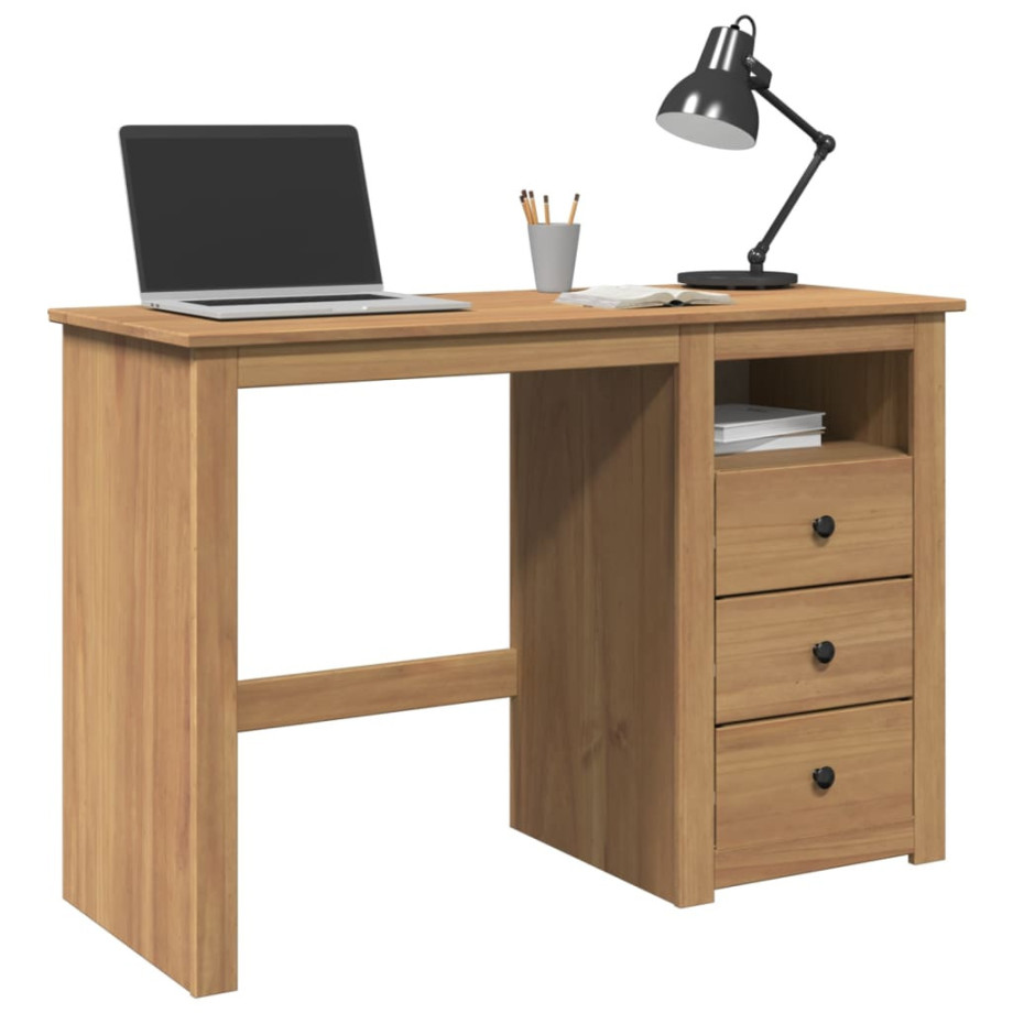 vidaXL Bureau Panama 112x45x75 cm massief grenenhout afbeelding 1