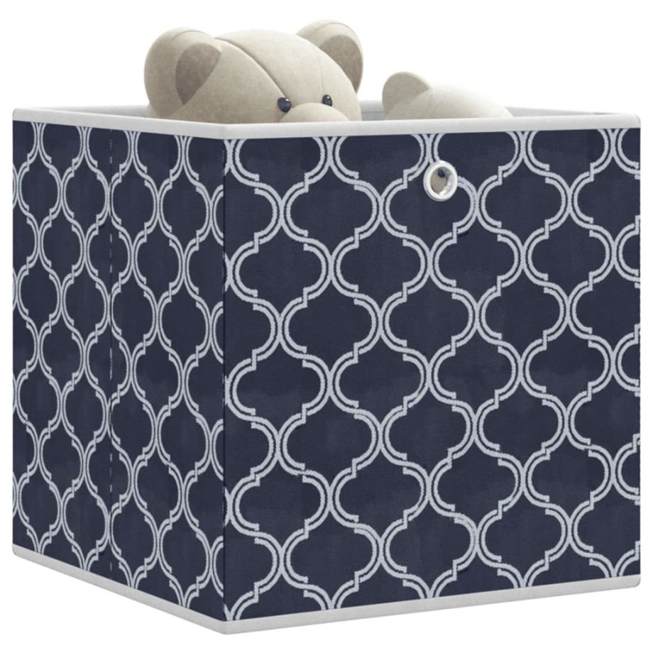 vidaXL Opbergboxen 4 st inklapbaar 32x32x32 cm ongeweven stof blauw afbeelding 1