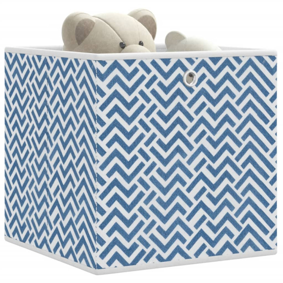 vidaXL Opbergboxen 4 st inklapbaar 32x32x32 cm ongeweven stof blauw afbeelding 1