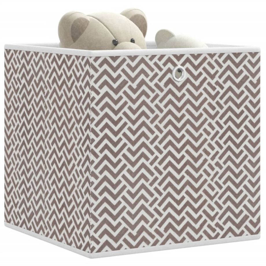 vidaXL Opbergboxen 10 st inklapbaar 32x32x32 cm ongeweven stof bruin vidaXL Opbergboxen 10 st inklapbaar 32x32x32 cm ongeweven stof bruin afbeelding 1