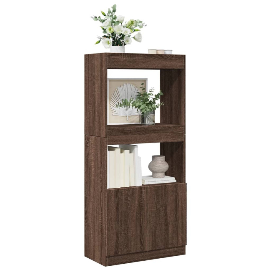 vidaXL Hoge kast 63x33x140 cm bewerkt hout bruin eikenkleurig vidaXL Hoge kast 63x33x140 cm bewerkt hout bruin eikenkleurig afbeelding 1