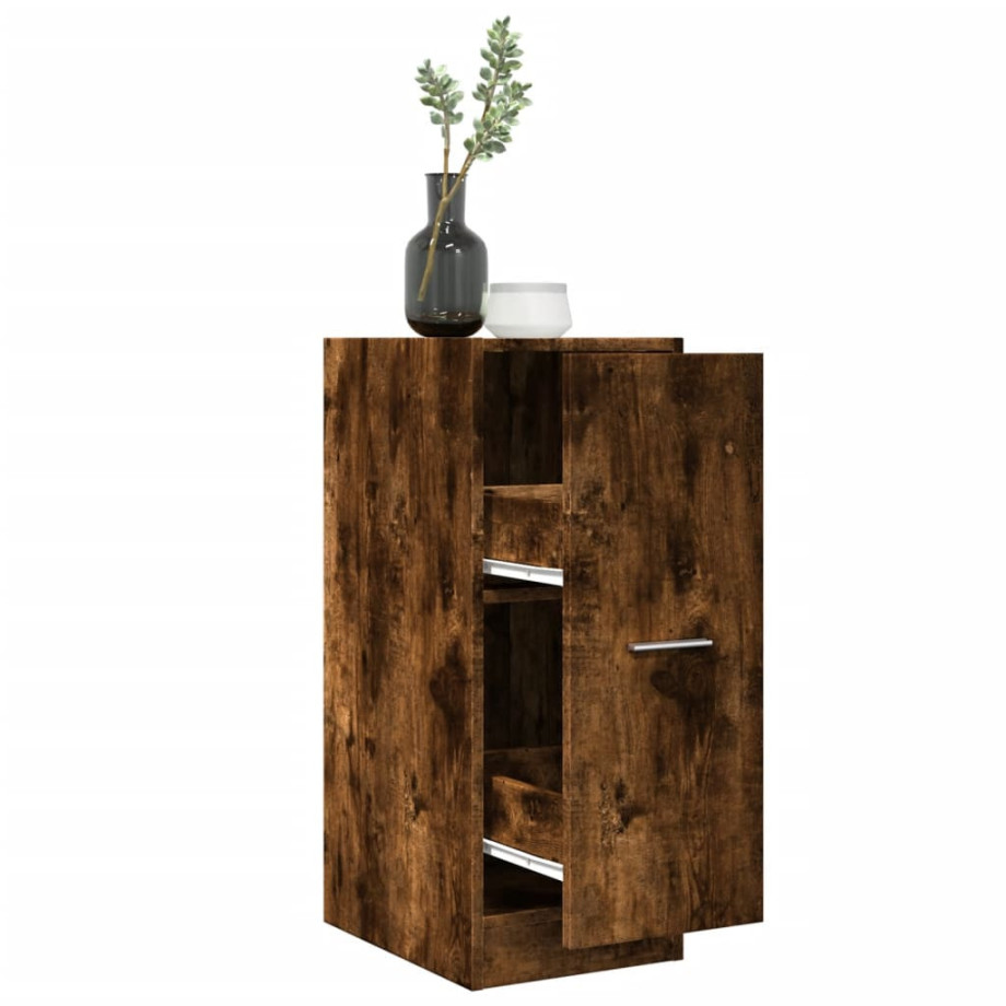 vidaXL Apothekerskast 30x41x77,5 cm bewerkt hout gerookt eikenkleurig afbeelding 1