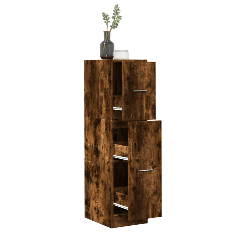 vidaXL Apothekerskast 30x41x118 cm bewerkt hout gerookt eikenkleurig afbeelding 1