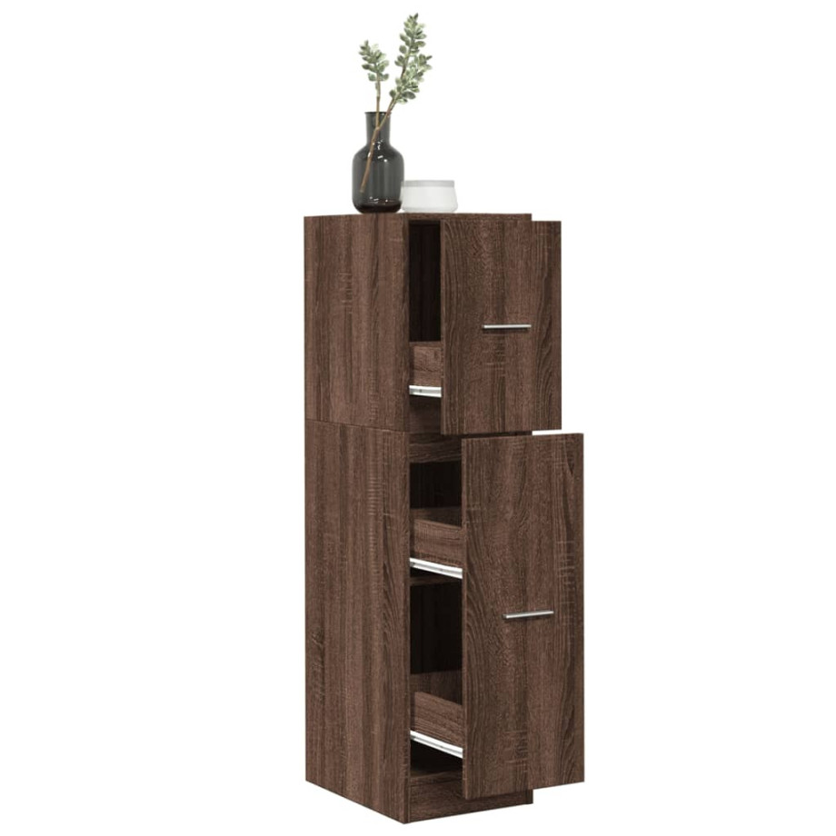 vidaXL Apothekerskast 30x41x118 cm bewerkt hout bruin eikenkleurig afbeelding 1